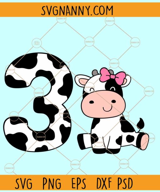 Cowgirl third birthday SVG, Cowgirl birthday svg, 3rd birthday svg