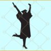 Graduation lady silhouette SVG, Graduation ceremony svg, Graduation celebration svg