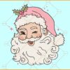 Hippie Pink Santa SVG, Hippie Santa SVG, Retro Pink Santa svg