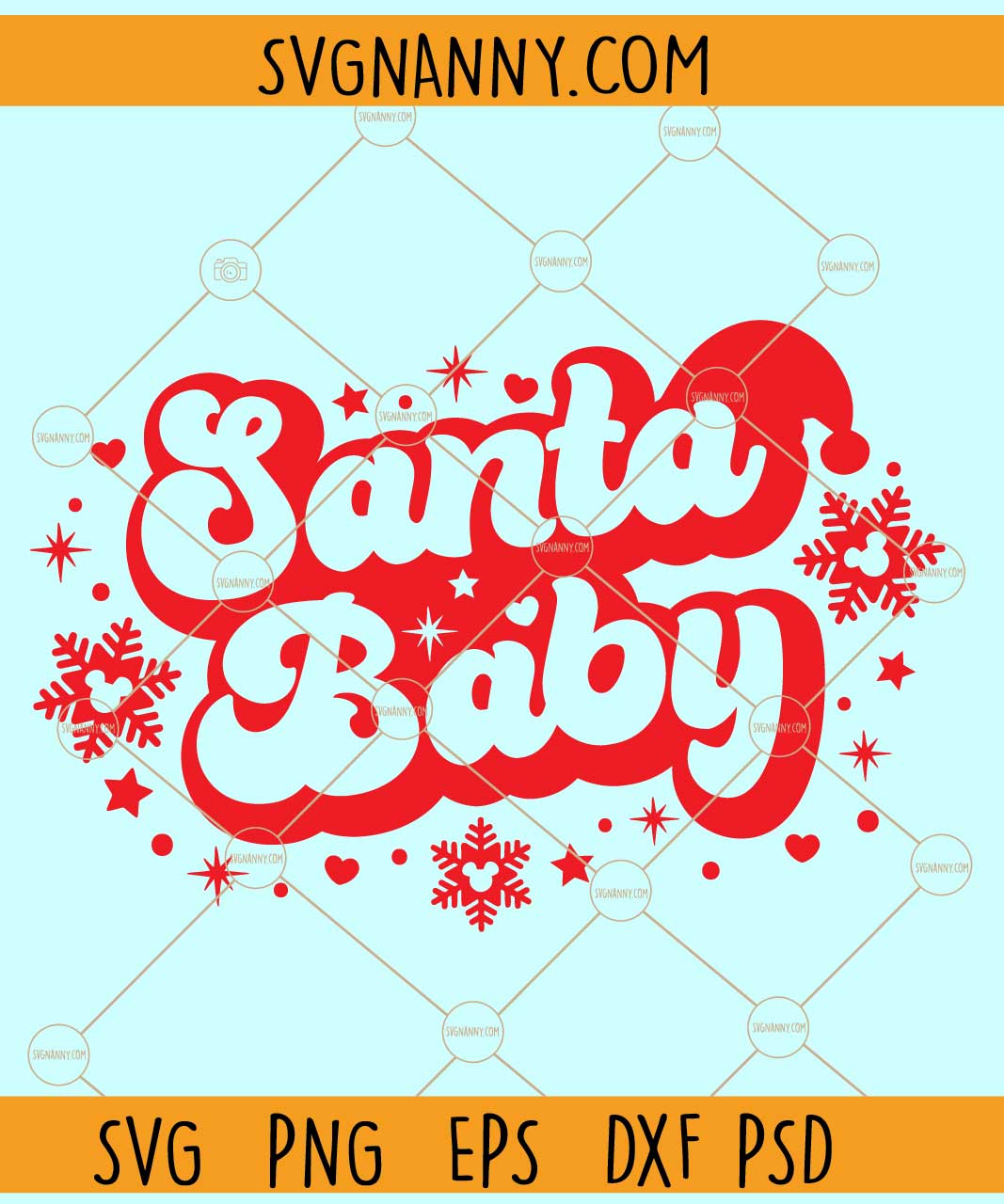 Santa baby retro SVG