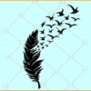 Feather Birds SVG, Birds Flying SVG, Birds Svg, Feather SVG