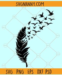 Feather Birds SVG, Birds Flying SVG, Birds Svg, Feather SVG