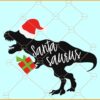 Santasaurus svg, T Rex with Santa hat SVG, Christmas dinosaur Svg