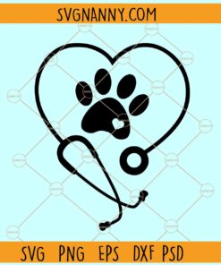 Vet Tech SVG, Veterinary Stethoscope SVG, Paw Print SVG, Veterinary Tech SVG