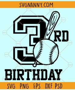 3rd Birthday baseball SVG, Baseball birthday boy svg, baseball svg, sports svg, 3rd Birthday baseball svg