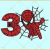 3rd birthday Spiderman SVG, 3rd Birthday Boy spiderman svg, Birthday svg