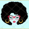 African American woman with sunglasses SVG, African American Woman SVG, Black woman svg