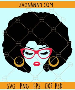 African American woman with sunglasses SVG, African American Woman SVG, Black woman svg