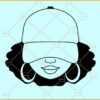 Afro Woman Cap Low SVG, Afro Woman Cap  SVG, Black woman svg, Black Queen svg