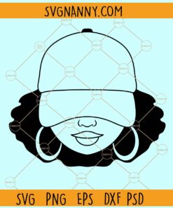 Afro Woman Cap Low SVG, Afro Woman Cap  SVG, Black woman svg, Black Queen svg