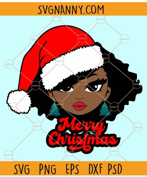 Afro woman Christmas svg, Christmas sign svg, Christmas svg file, Christmas svg