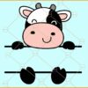 Baby cow monogram svg