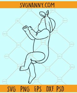 Baby girl line art SVG, Baby girl line art clipart svg, Baby girl line art wall art design svg