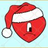 Bad Bunny Heart with Santa hat SVG, Bad bunny Christmas svg, Santa hat svg, Christmas sign svg