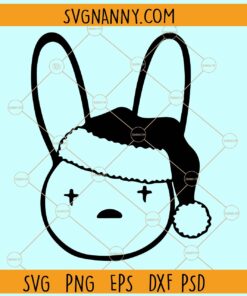 Bad Bunny Santa hat svg file, Bad bunny svg, Christmas svg files, Santa hat svg, Christmas sign svg