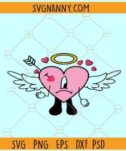 Bad bunny cupid SVG, Angel heart svg, Valentines Day SVG