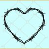 Barbed wire heart SVG, Barbed wire love heart svg, Barbed Wire Heart Png