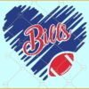 Bills Heart SVG, Bills Heart Design svg, Bills svg, Bills Football svg, Heart Designs Mascot svg