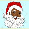Black Santa SVG, Santa Claus face svg, Funny Christmas svg, Kids Christmas svg