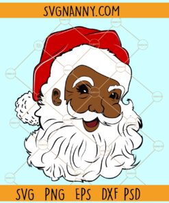 Black Santa SVG, Santa Claus face svg, Funny Christmas svg, Kids Christmas svg