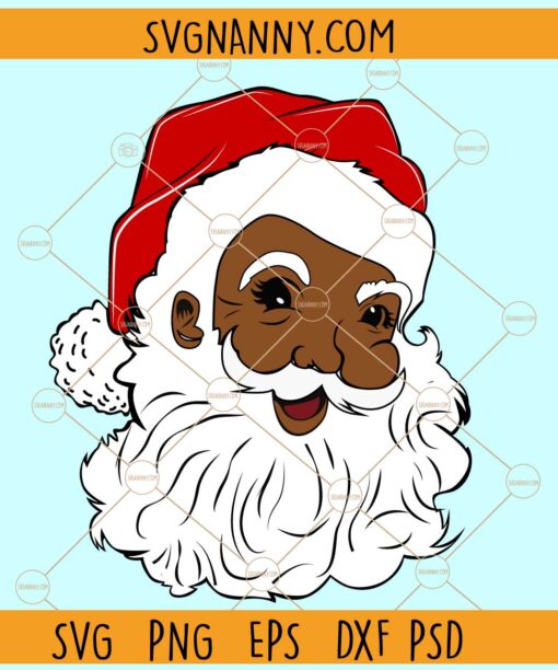 Black Santa SVG, Santa Claus face svg, Funny Christmas svg, Kids Christmas svg