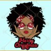 Black girl merry Christmas svg, Afro lady Christmas svg, Christmas sign svg, Christmas svg file