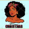 Black woman Christmas svg, Afro lady Christmas svg, Christmas sign svg