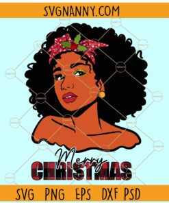 Black woman Christmas svg, Afro lady Christmas svg, Christmas sign svg