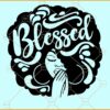 Blessed Afro woman SVG, Afro hair svg, Afro woman silhouette svg, Afro Woman  Praying SVG