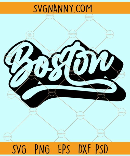 Boston retro font SVG, Boston Svg, Boston Silhouette svg, Boston Png