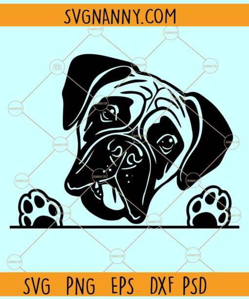 Boxer dog Peeking SVG, Boxer dog SVG, Boxer svg, Peeking Boxer Dog breed svg