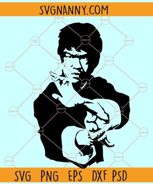 Bruce Lee svg, Bruce Lee silhouette svg, Bruce Lee clipart svg