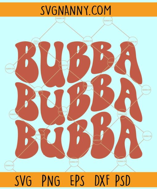 Bubba Retro wavy letters SVG, Bubba svg, Bubby svg, Bubba wavy stacked svg