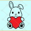 Bunny Valentine SVG, Bunny Heart SVG, Cute Baby Bunny valentine svg, Bunny Svg