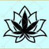 Cannabis Lotus SVG, Weed lotus SVG, Floral Cannabis SVG