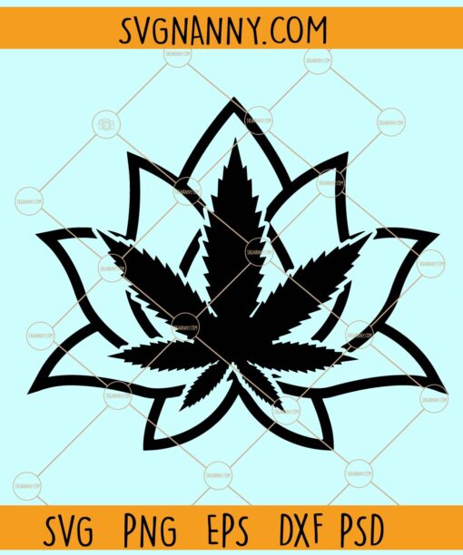 Cannabis Lotus SVG, Weed lotus SVG, Floral Cannabis SVG