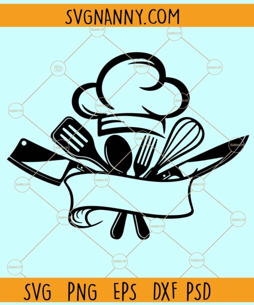 Chef logo name frame SVG, Chef Logo SVG, Restaurant Logo Svg, Cooking Svg