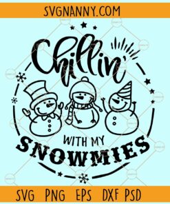 Chillin With My Snowmies SVG, Gnomes svg, Gnome Christmas svg, Merry Christmas svg