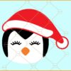 Christmas penguin with Santa hat svg, Christmas Clip Art svg, Christmas sign svg