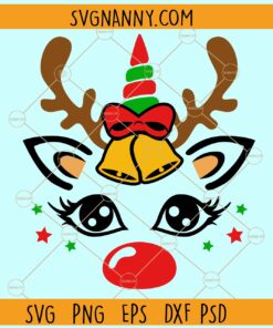 Christmas reindeer SVG, Christmas deer svg, Dr antlers svg, Bow svg, Funny Christmas svg