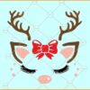 Hippie Christmas reindeer girl SVG, reindeer svg, Deer Antlers svg, Merry Christmas svg fil