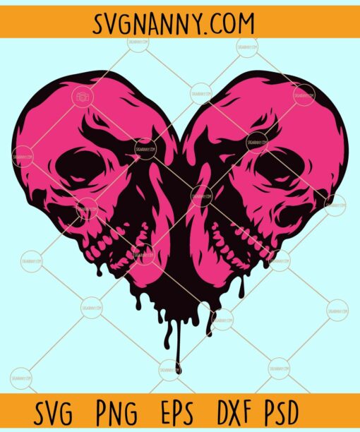 Couple Valentine Skull SVG, Valentine Skull SVG, Valentine's Day SVG, Valentine Shirt Svg