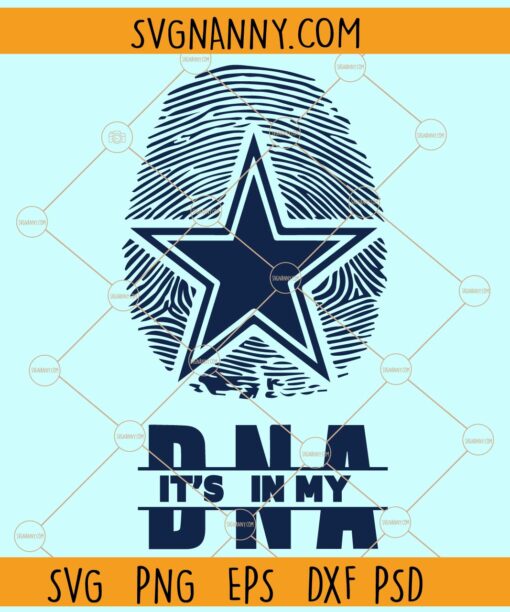 Cowboys It’s In My DNA Svg, It’s In My DNA Cowboys svg, Fingerprint svg, Cowboys Football  svg