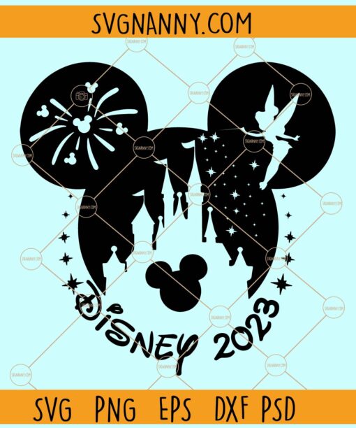 Disney Trip 2023 Minnie Ears SVG, Family Vacation 2023 SVG, Mickey Mouse and Minnie Mouse svg