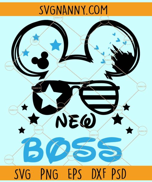 Disney new boss SVG, Mickey Boss Svg, Mickey mouse svg, Patriotic sunglasses svg