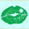 Distressed lips with clover Svg, St Patrick's Day Lip with Clover SVG, St patricks day svg