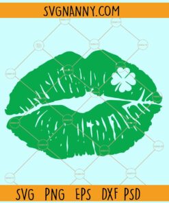 Distressed lips with clover Svg, St Patrick's Day Lip with Clover SVG, St patricks day svg