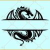 Dragon Monogram svg, Dragon name frame svg, Dragon svg, Dragon split monogram svg