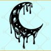 Dripping Moon SVG, Crescent Moon Dripping SVG, Crescent Moon Dripping SVG FILE