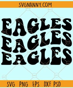 Eagles Wavy letters SVG Eagles stacked svg, Eagles svg, Football svg